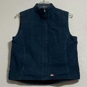 Berne Endurance VTG Quilted Canvas Vest Barn Style Workwear Utility Blue Large